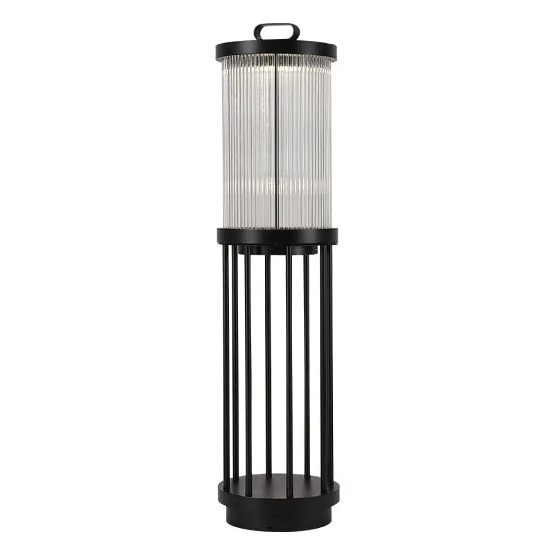 Ribbed glass lantern for garden wall