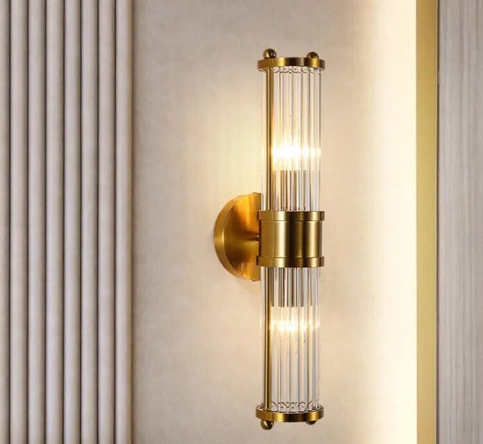 Wall lamp mounted above console table