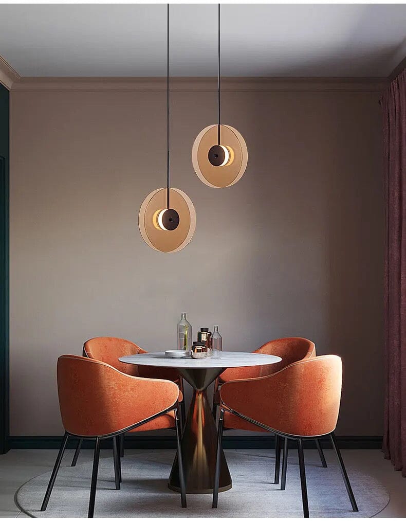 Artistic Disc Glass Pendant Light for Living Room