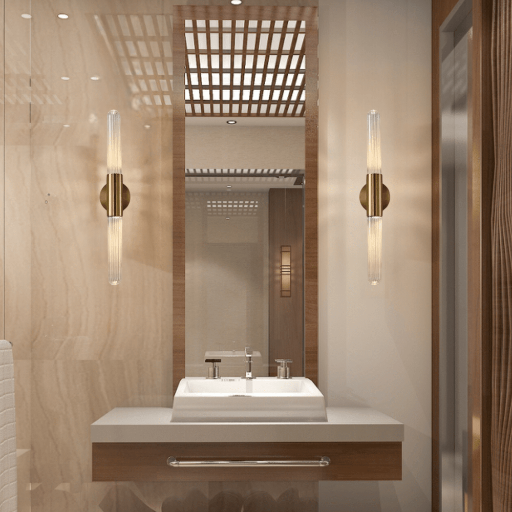 Glass wall lamp dimmable LED for kitchen and living room