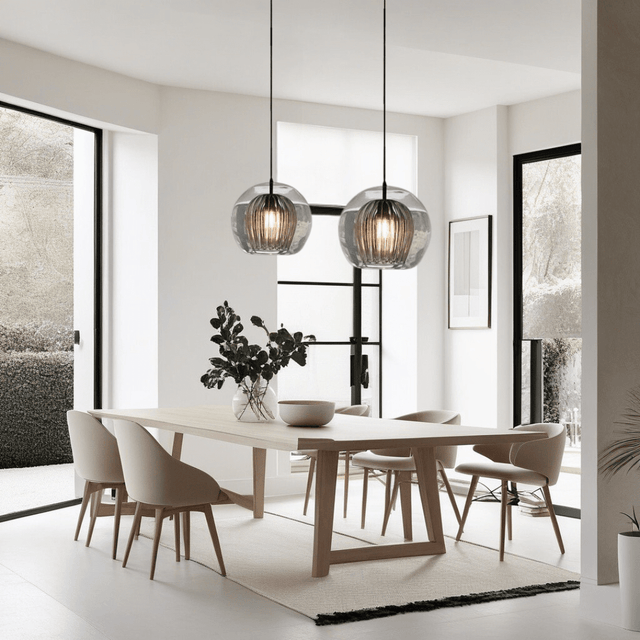 Liora Pendant Light - Aluminum and Glass Sculptural Double-Orb Design | OroDwell