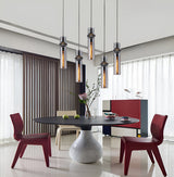 Ashen Flame Glass Pendant Light for Living Room