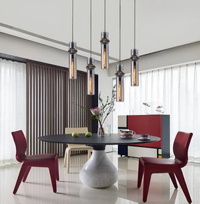Ashen Flame Glass Pendant Light for Living Room