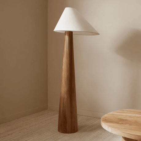 Liora Vintage Wood Floor Lamp for Living Room