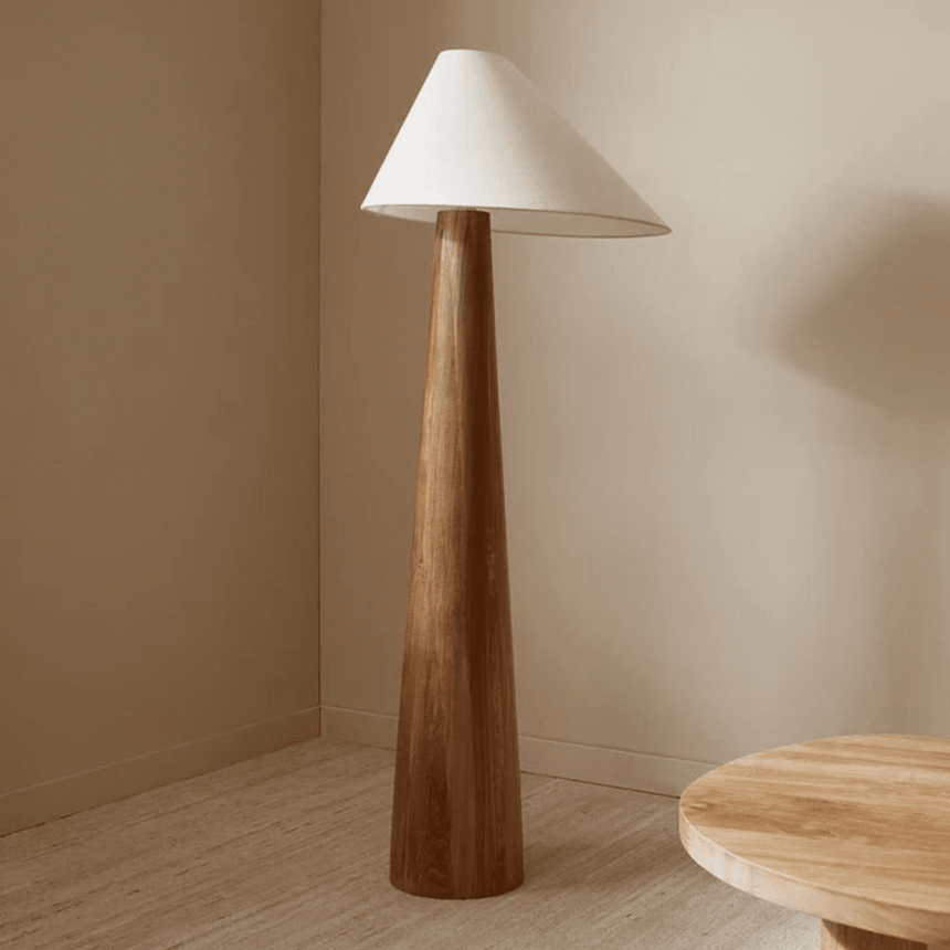 Liora Vintage Wood Floor Lamp for Living Room