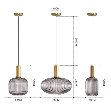 Aveline Pendant Light with Jewel-Tone Glass Colors