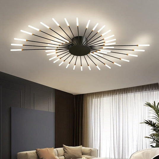 Iron and Aluminum Chandelier with Acrylic Accents