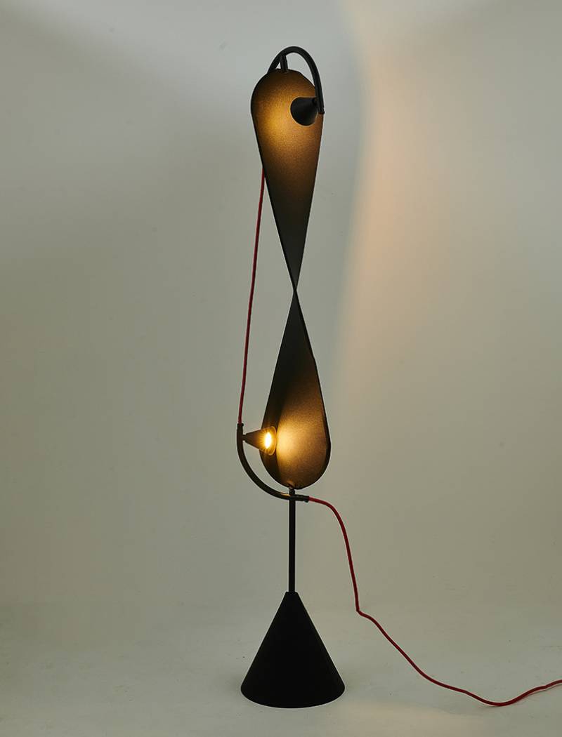 Black metal floor lamp for modern homes