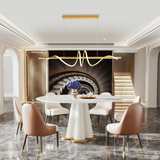 iron chandelier led wave design for dining room