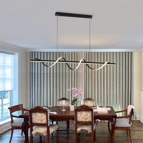 dimmable wave shaped pendant light fixture
