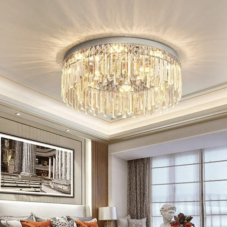 Crystal Flush Mount for Bedroom Lighting OpalDwell