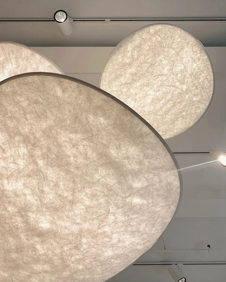 Fabric Iron Pendant Light Warm Tone