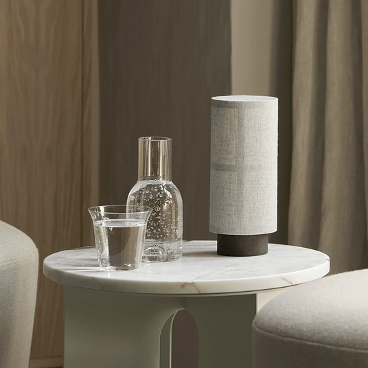 Table Lamp with Linen and Wood Finish for Bedroom | OroDwell