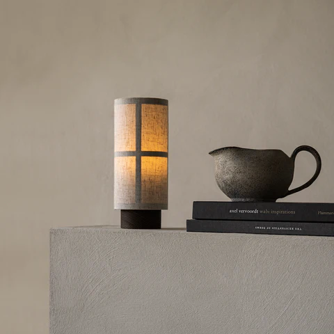 Linen and Wood Table Lamp for Bedroom Lighting | OroDwell