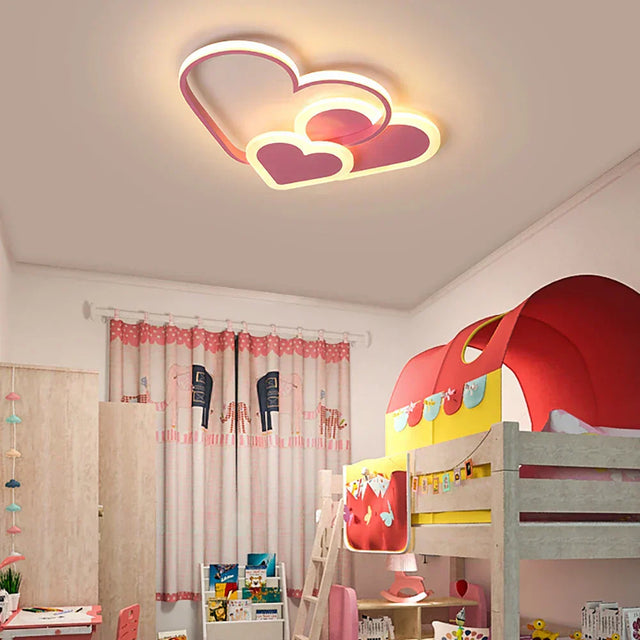 PetalGlow Soft Heart Ceiling Lamp Kids Room Design - OpalDwell
