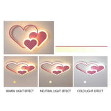 PetalGlow Soft Heart Ceiling Lamp Full Fixture View - OpalDwell