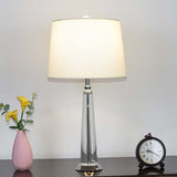Linen Shade Table Lamp for Nightstand