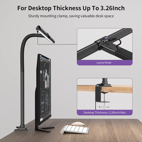 AeroClip Desk Lamp for Study and Workspace