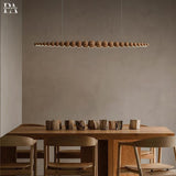 Wood pendant light LED linear design for dining room