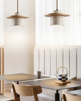 Terryn Pendant Light curved walnut wood detail - OpalDwell