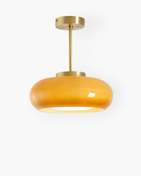 LumaBrass Frosted Glass Ceiling Light for bedroom accent - OpalDwell