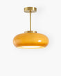 LumaBrass Frosted Glass Ceiling Light for bedroom accent - OpalDwell