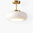 LumaBrass Frosted Glass Ceiling Light brass mount detail - OpalDwell