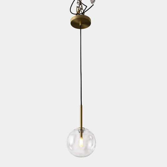 Glass pendant light cord length detail