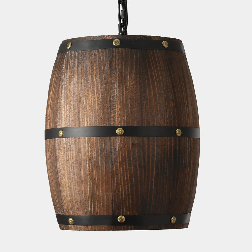 Barrel Pendant Light with Wood and Metal Finish for Kitchen | OroDwell