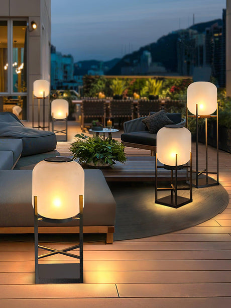 LumaSpry Outdoor Solar Lamp Stainless Steel and Glass - OpalDwell
