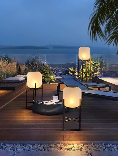 LumaSpry Outdoor Solar Lamp Stainless Steel and Glass - OpalDwell
