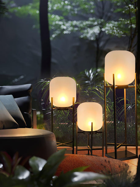 LumaSpry Solar Lamp with Stainless Steel and Glass Design