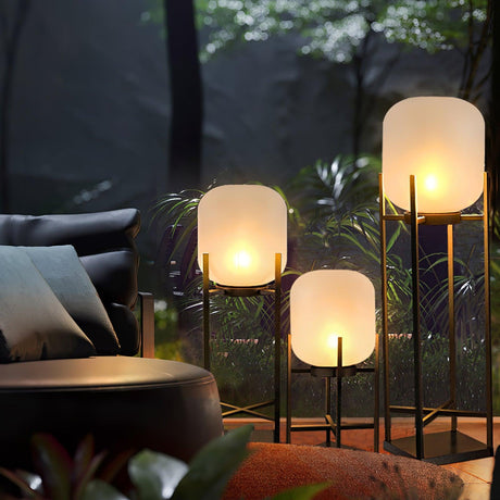 LumaSpry Outdoor Solar Lamp Stainless Steel and Glass - OpalDwell