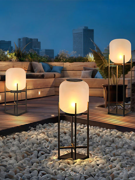 LumaSpry Outdoor Solar Lamp Stainless Steel and Glass - OpalDwell