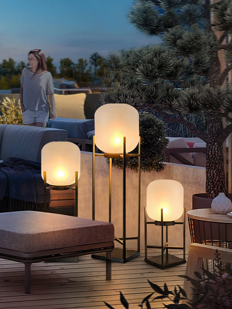 LumaSpry Solar Lamp with Stainless Steel and Glass Design