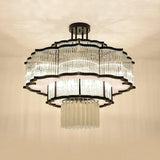 Mirova tiered crystal pendant light full view