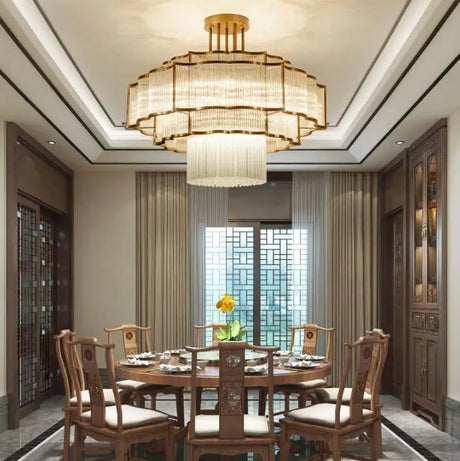 Tiered pendant light in black finish