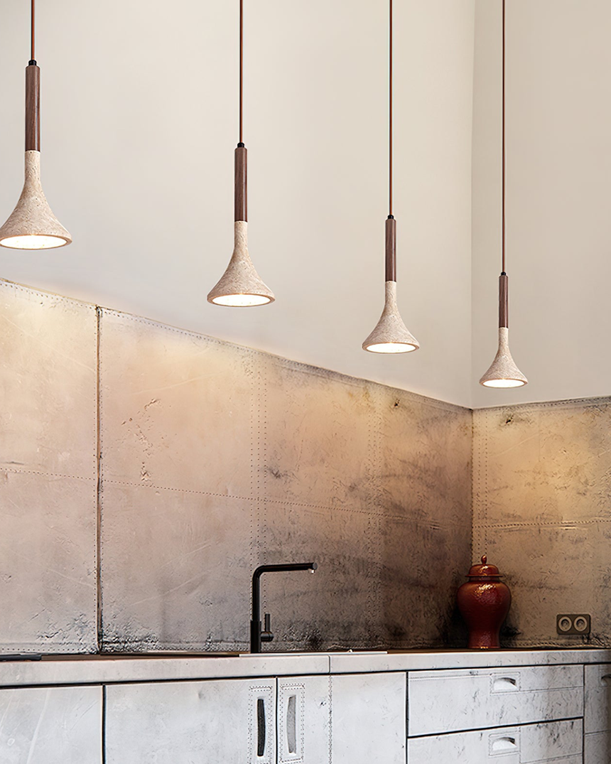 Ardena Natural Wood Pendant Light E27 socket detail - OpalDwell
