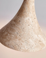 Ardena Natural Wood Pendant Light elongated form close-up - OpalDwell
