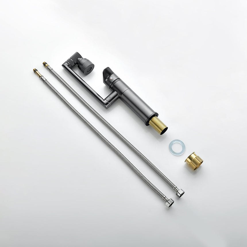 Single-hole swivel bathroom faucet for modern bathroom decor
