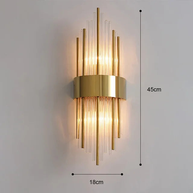 Crystal Glass Wall Light for Living Spaces