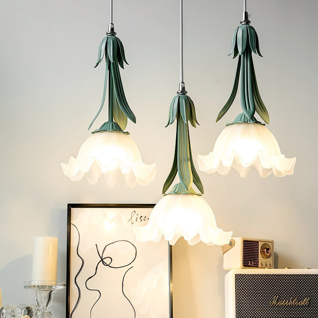 PetalGlow Floral Acrylic Pendant Light – Hero View - OroDwell