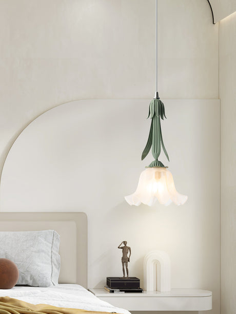 PetalGlow Floral Acrylic Pendant Light Close-Up Detail - OroDwell