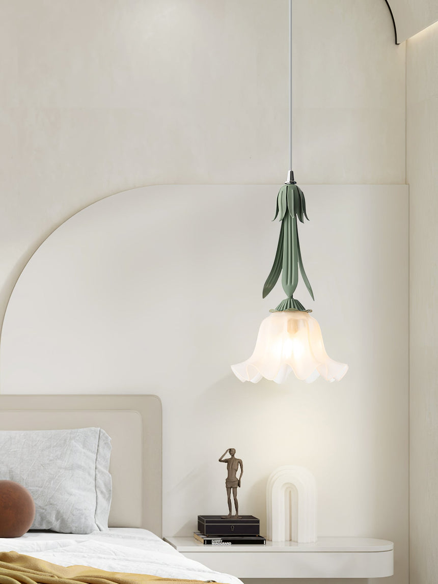 PetalGlow Floral Acrylic Pendant Light Close-Up Detail - OroDwell