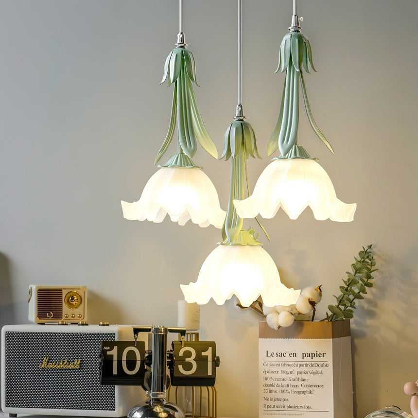 Soft Warm Glow Floral Pendant Light - OroDwell