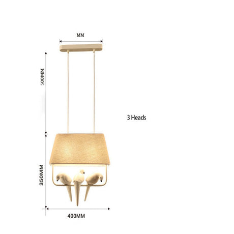 Linen Chandelier Available in One Two or Three Heads