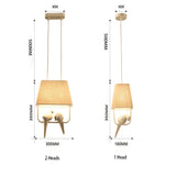 Linen Bird Chandelier Ambient Glow for Study Room