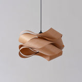 Wood Grain Pendant Light Model C Compact Size Detail - OpalDwell