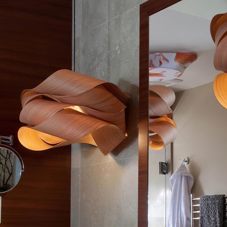 SylvaOak Wood Grain Pendant Light Full Fixture View - OpalDwell