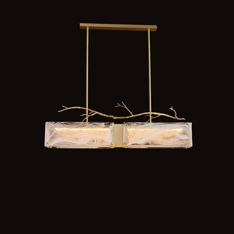 Glass and Metal Chandelier Fixture